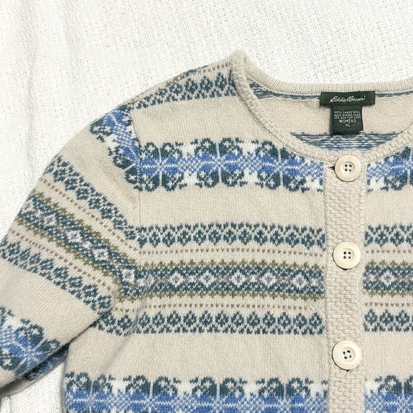 Lambswool nordic fair isle cabincore twee grandma sweater - Picture 8 of 10